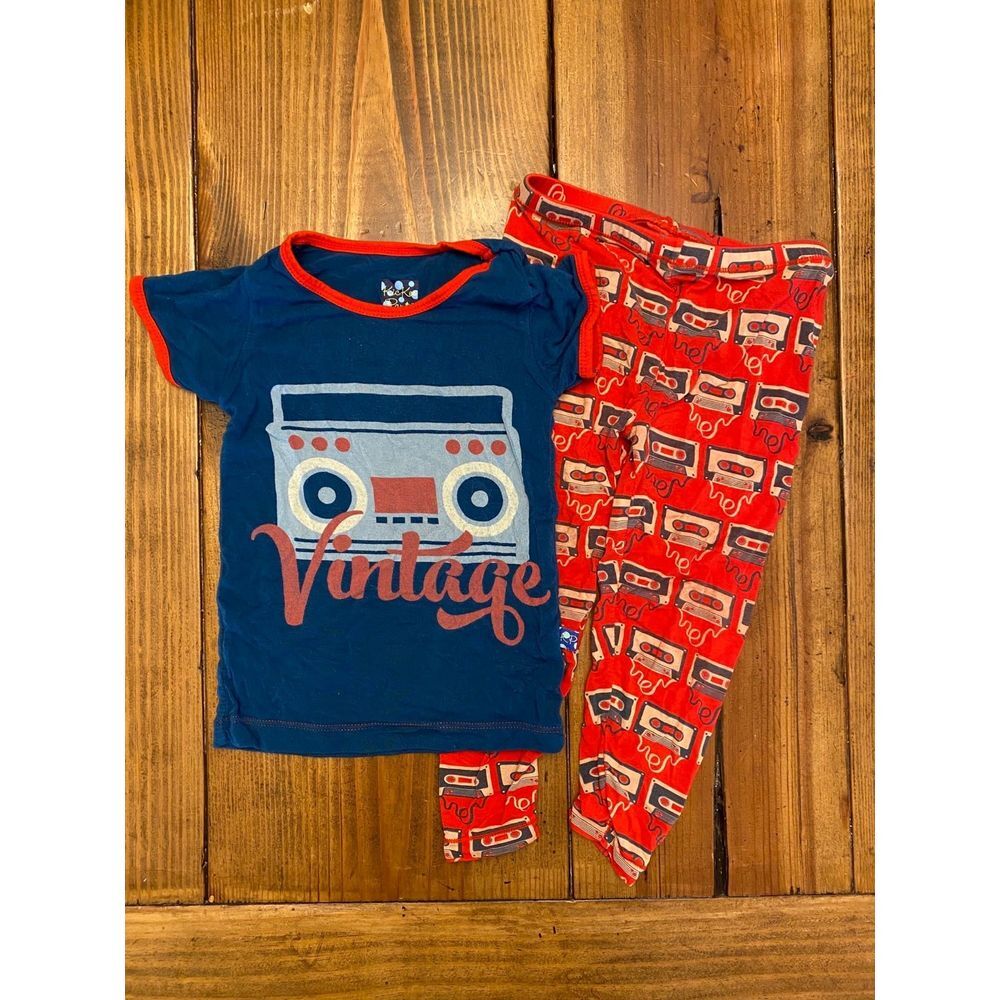 Kickee Pants Vintage Cassette Pajamas size 2t
